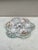 French Faience rustic oyster plate Moustiers style, circa 1940. Painting of birds and flowers.