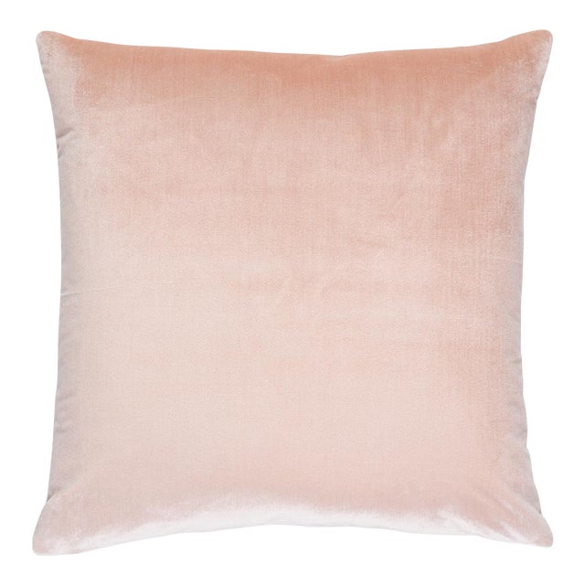 Schumacher Venetian Silk Velvet Pillow 24" in Petal For Sale