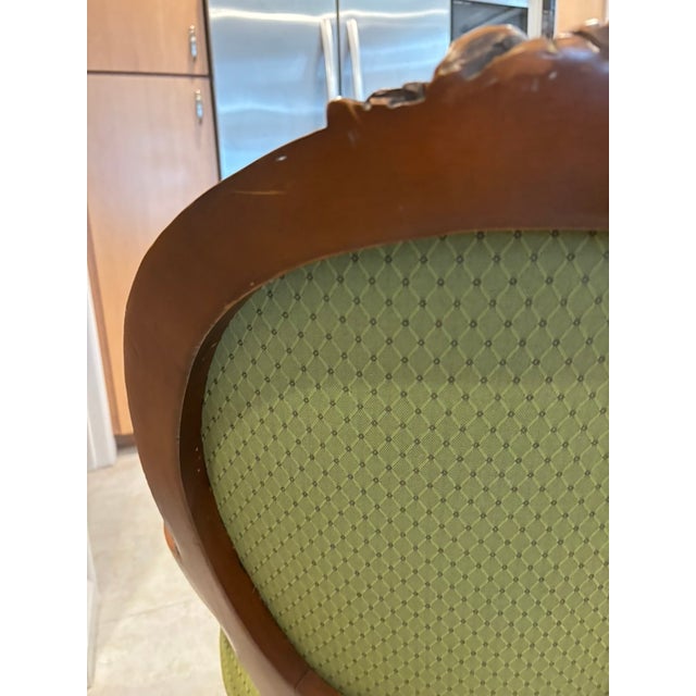 Mid 20th Century Three Carved Frame Upholstered Dining Arm Chairs For Sale - Image 9 of 18