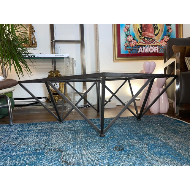 This listing is for an awesome Post Modern/ Industrial Modern style coffee table. This table is the "Alanda" design...