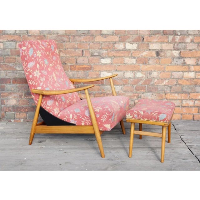 Set of Adjustable Lounge Chair & Ottoman, 1960s For Sale - Image 8 of 8