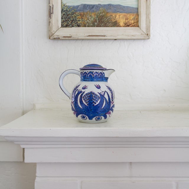 1960s Royal Copenhagen Denmark Faience Porcelain Tenera Pitcher by Berte Jessen For Sale - Image 6 of 17