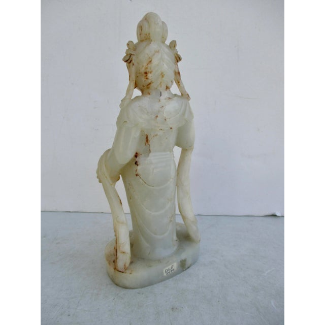 Chinese Chinese Jade Carved Standing Bodhisattva For Sale - Image 3 of 11