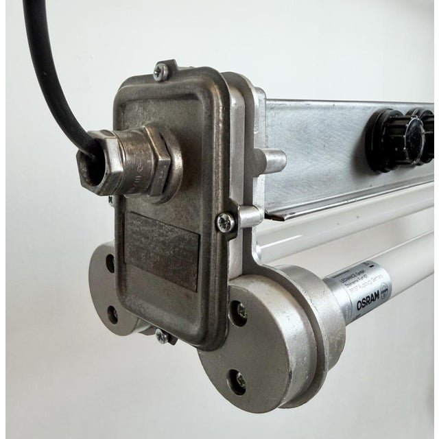 1970s Industrial Polished Hanging Tube Light, 1970s For Sale - Image 5 of 18