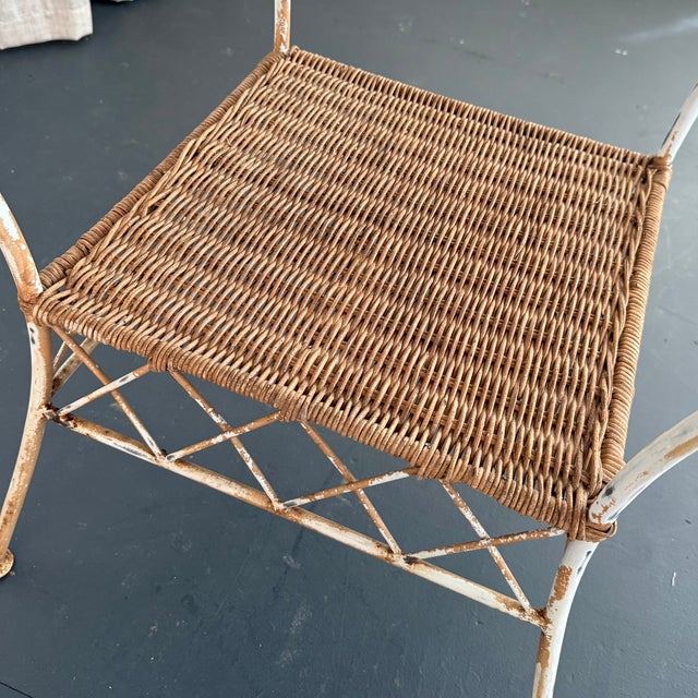 1960s Square Green Marble and Wrought Iron Patio Dining Table For Sale In New York - Image 6 of 7