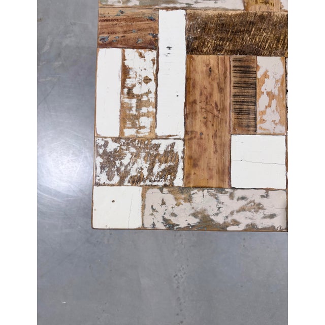 Interlude Home Interlude Home Reclaimed Wood Mosaic Dining Table With Iron Hairpin Legs For Sale - Image 4 of 9