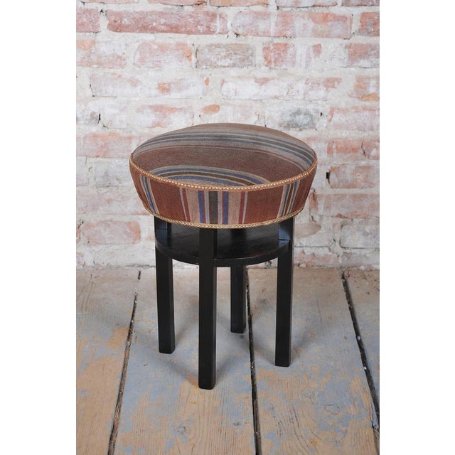 Art Deco Stool in Oak, Czech, 1920s For Sale - Image 3 of 10