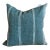Wool Large Square Pillow in Teal Blue & White Stripe For Sale