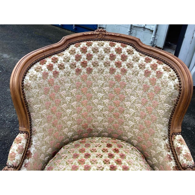 Wood French Complete Salon Set W/Velvet Upholstery For Sale - Image 7 of 13