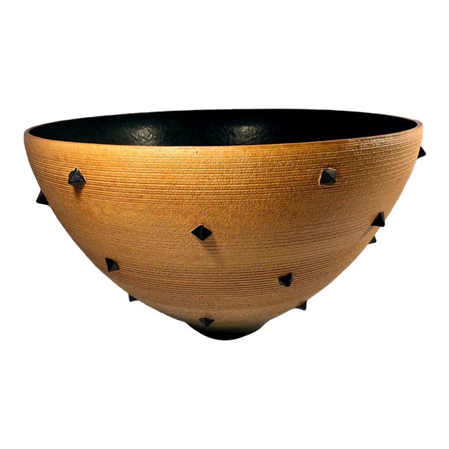 Rare Masuo Ojima Massive Studio Pottery Ceramic Bowl Japanese-American 15.5”d For Sale