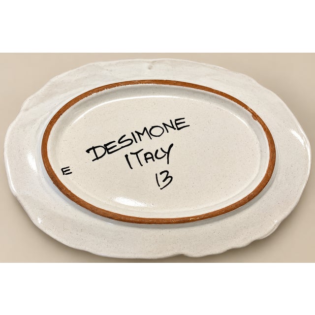 Mid-Century Italian Hand Painted Desimone Family of Ceramic Fish Plates -Set of 5 For Sale - Image 10 of 10