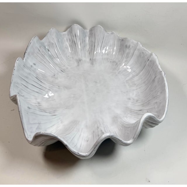 Vietri Incanto Mare White Shell Centerpiece Bowl 18” For Sale - Image 9 of 12