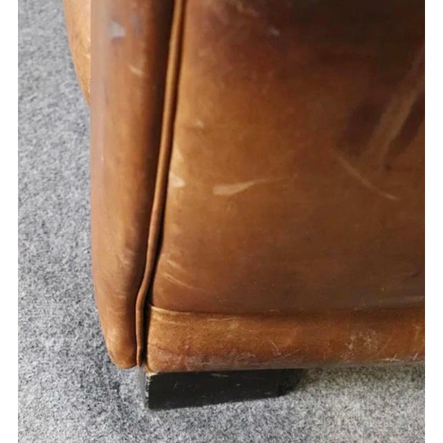 Animal Skin Late 20th Century Deco Style Leather Loveseat For Sale - Image 7 of 7