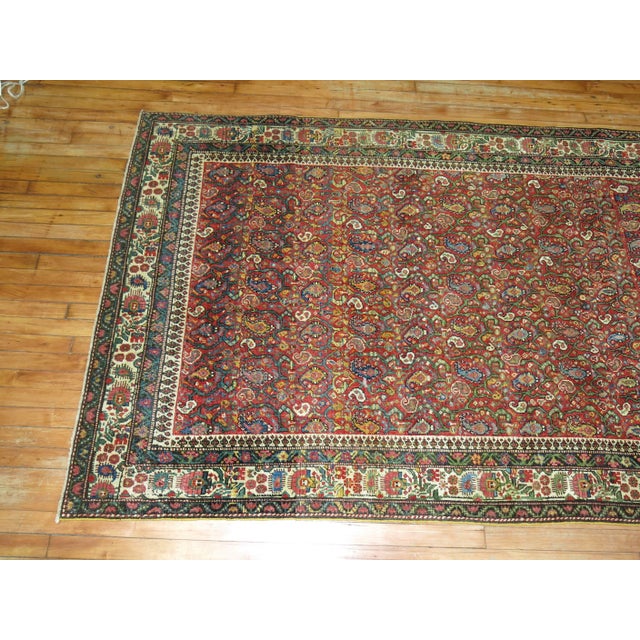 1930s Traditional Red Persian Malayer Intermediate Gallery Size Rug For Sale In New York - Image 6 of 6