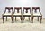 An exquisite set of 4 French Empire / Directoire side chairs with bronze ormolu mounts, mahogany frames with gilt...