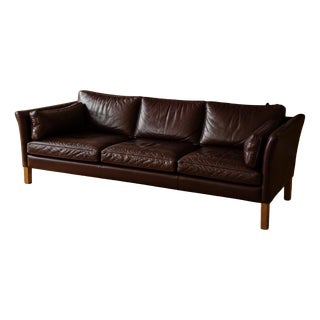 Mid-Century Modern Swedish Burgundy Leather Sofa from Arne Norell, 1960s For Sale