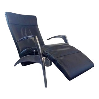 David Lounger in Black Leather from Interprofil For Sale