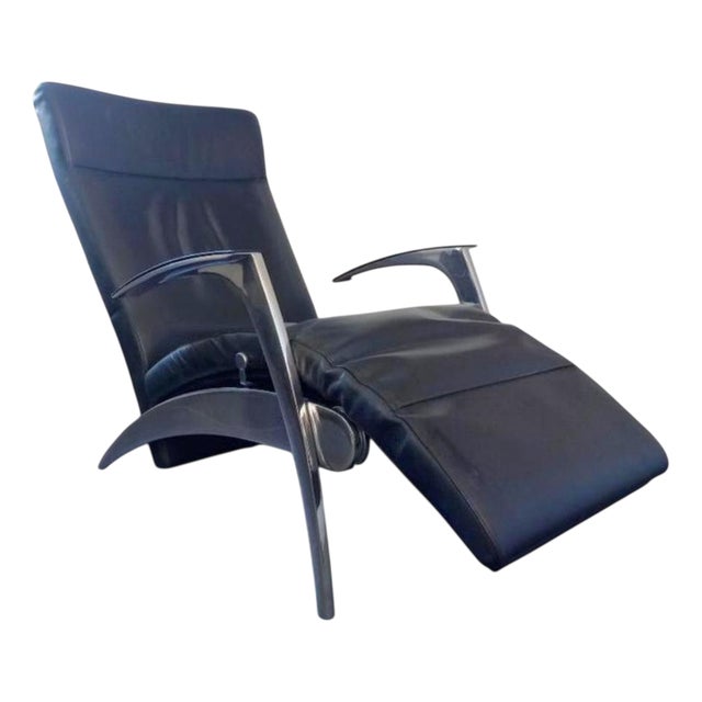 David Lounger in Black Leather from Interprofil For Sale