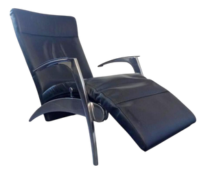 David Lounger in Black Leather from Interprofil