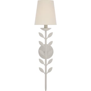 Julie Neill for Visual Comfort Signature Avery 26" Sconce Plaster White with Linen Shade For Sale