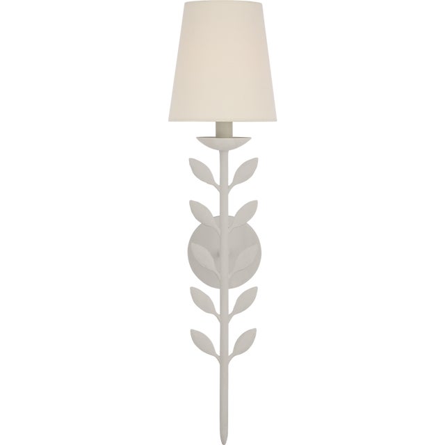 Julie Neill for Visual Comfort Signature Avery 26" Sconce Plaster White with Linen Shade For Sale