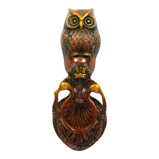 Red Brass Owl Door Knocker For Sale