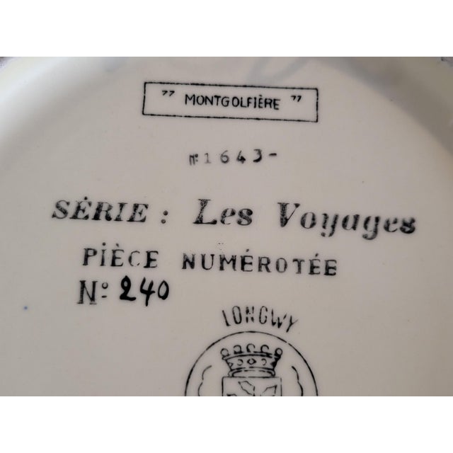 Limited Edition Voyages Series Decorative Plate from Longwy Pottery Factory, 1970s For Sale - Image 10 of 18