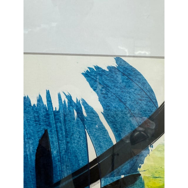 Plastic Isabel Wyatt Blue Swoosh Original Painting, Signed For Sale - Image 7 of 12