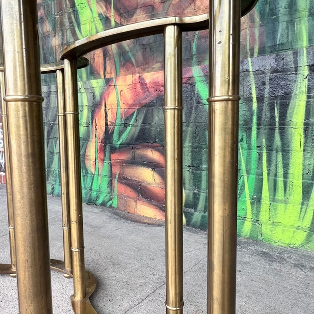 Brass Mastercraft Brass & Glass Dining Table – Racetrack Form For Sale - Image 8 of 12