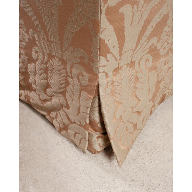 Donghia Shelter-Arm Sofa Fortuny Style Damask Champagne Fabric For Sale - Image 13 of 18