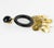 Dominique Denaive Black and Pearlized Gold Acrylic Clip Earrings For Sale In Atlanta - Image 6 of 8