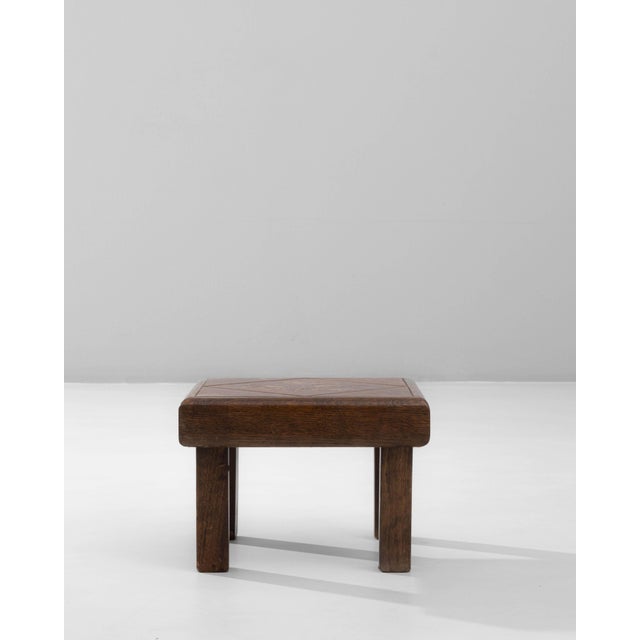 1970s French Oak Coffee Table With Floral Ceramic Top For Sale - Image 18 of 18