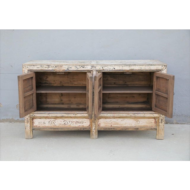 1900 - 1909 Antique Chinese Painted Elm Cabinet For Sale - Image 5 of 5