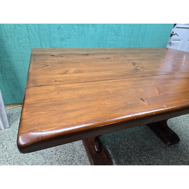 Farmhouse Style Solid Wood Drop Leaf Dining Table For Sale - Image 6 of 12