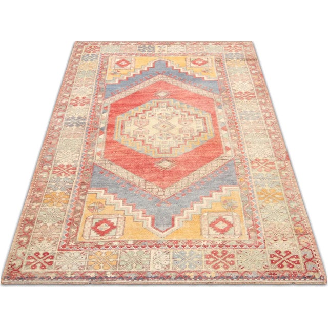 1960s 1960s Turkish Oushak Rug For Sale - Image 5 of 5