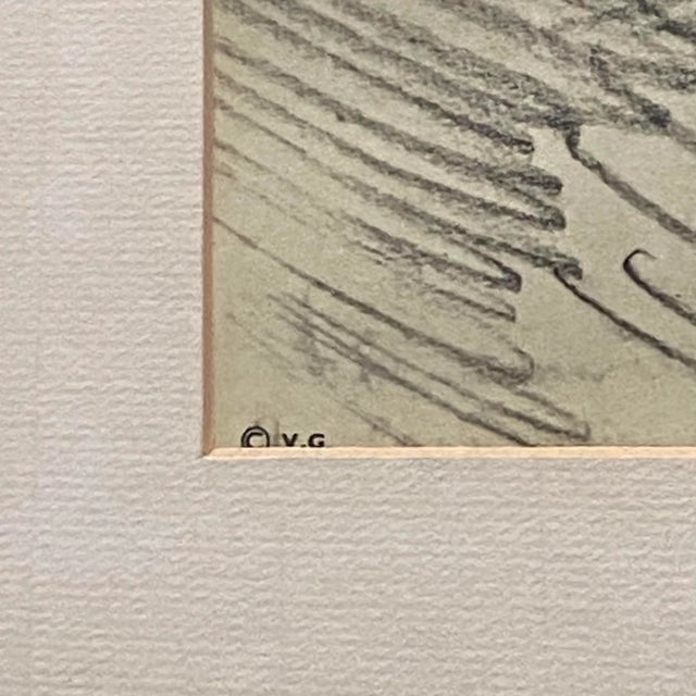 Van Gogh - Peasant Woman Digging ca. 1950 German Print. From the Munich gallery, F. W. Nickel - Alex Zadow. Framed and...