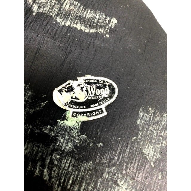 Vintage Syroco Hollywood Regency Black Fighting Rooster or Crazy Chicken Rooster Art Wall Hanging For Sale In Portland, ME - Image 6 of 9