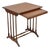 Regency Style Mahogany Brown Tooled Leather Accent Side Table by Highland House For Sale