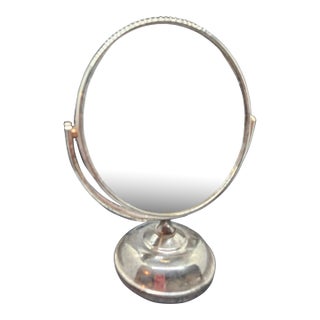 Vintage Silverplated MCM Vanity Mirror For Sale
