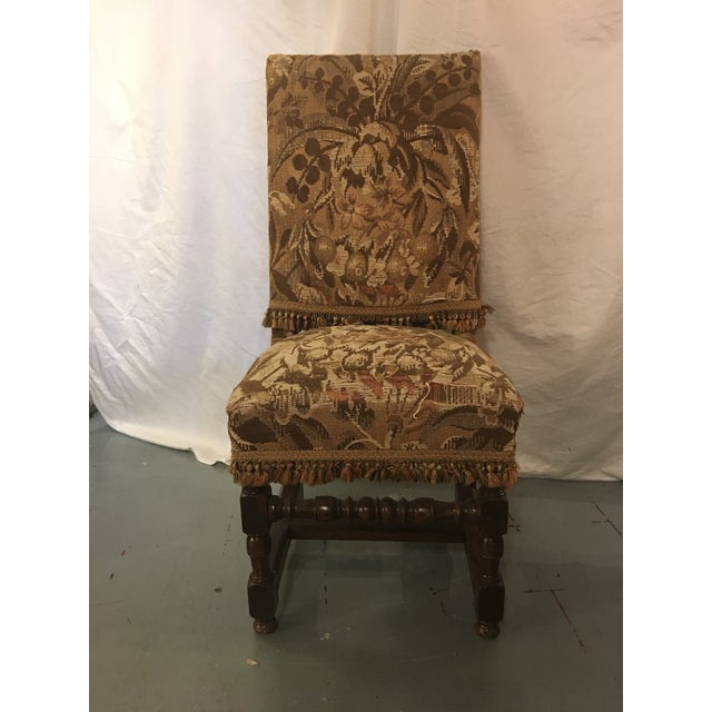Early 18th Century Antique Louis XVIII Period Side Chairs With 19th Century Upholstery - a Pair For Sale - Image 5 of 8