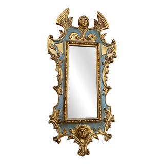 Italian Rococo Mirror in Gilded Wood with Gold Leaf For Sale