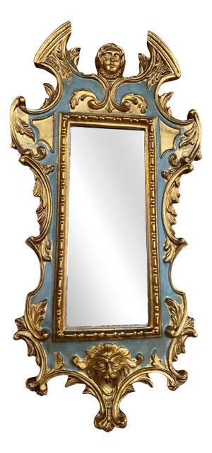 Italian Rococo Mirror in Gilded Wood with Gold Leaf