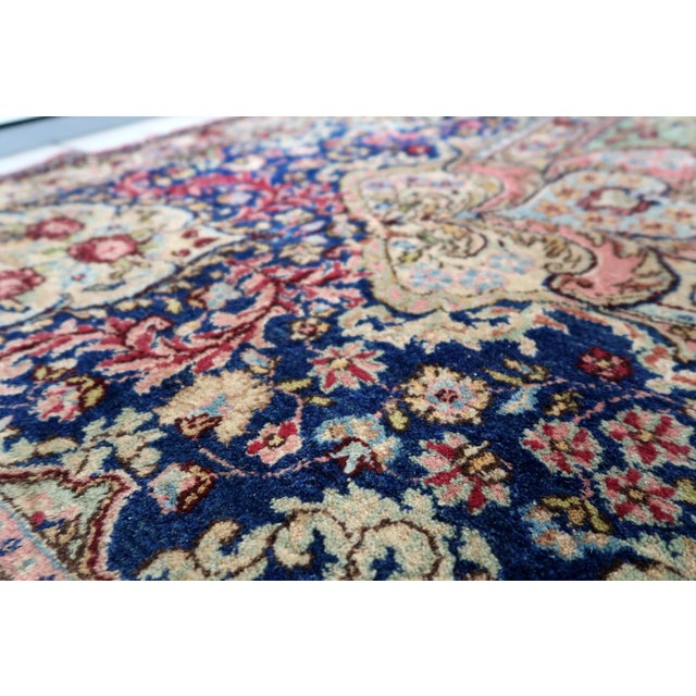1920s, Antique Persian Kerman Rug, Floral Medallion, Red Field, 9 X 11 ...
