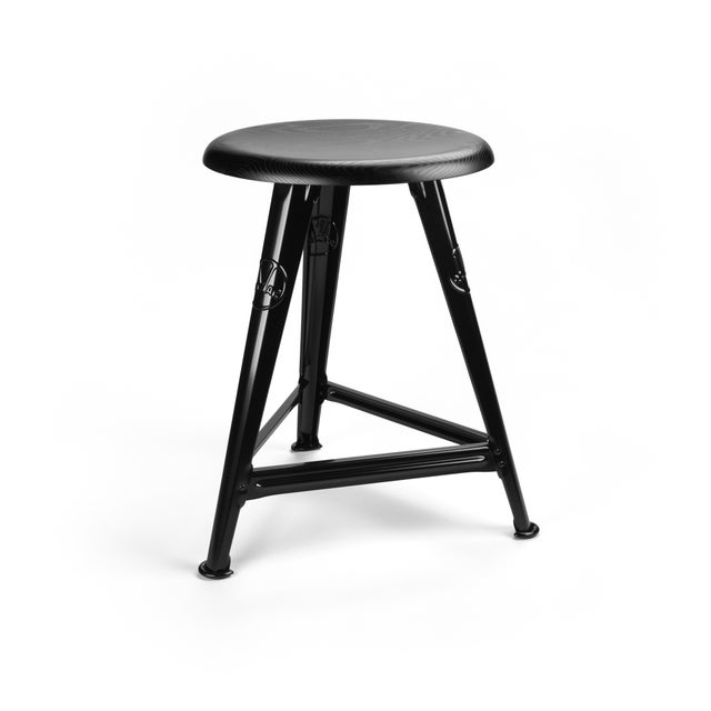 Contemporary Rowac-Schemel Stool in Black Ash by Karl Robert Wagner for Rowac For Sale - Image 3 of 9