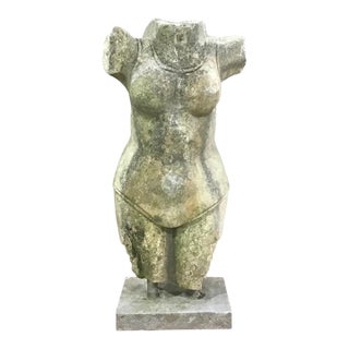 Indian Style Marble Torso Sculpture For Sale