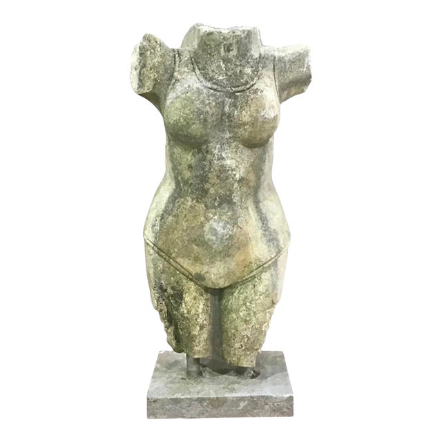 Indian Style Marble Torso Sculpture For Sale
