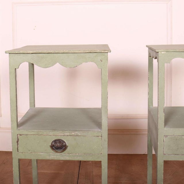 Nice pair of early 19th C oak bedside tables with 1 drawer on each. 1830 Dimensions:W: 37cm (14.6")H: 79cm (31.1")D: 37cm...
