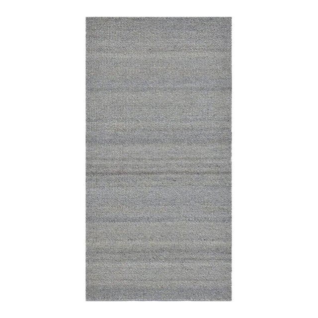 4x6 Gray Handwoven Wool Viscose Subtle Linear Texture Geometric Carpet Rug For Sale