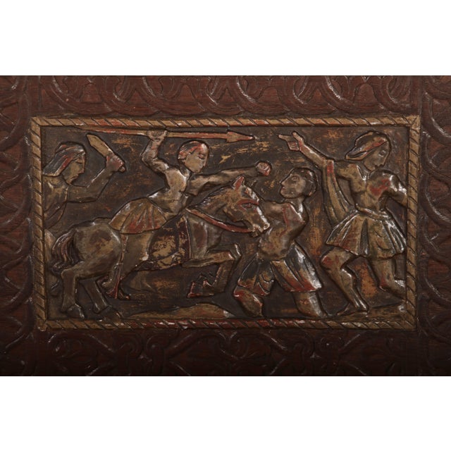 Wood Antique Chairs with Relief Carving, 1880, Set of 6 For Sale - Image 7 of 18