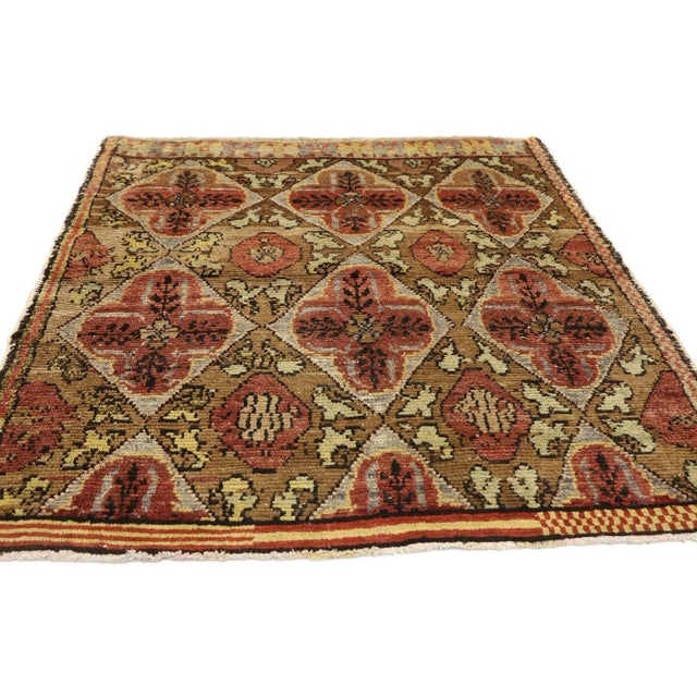 Modern Vintage Turkish Oushak Rug - 04'00 X 04'06 For Sale - Image 3 of 9